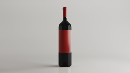 Wine bottle mock up. 3D render illustration for mock up and commercials.