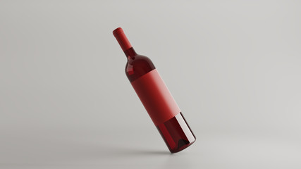 Wine bottle mock up. 3D render illustration for mock up and commercials.