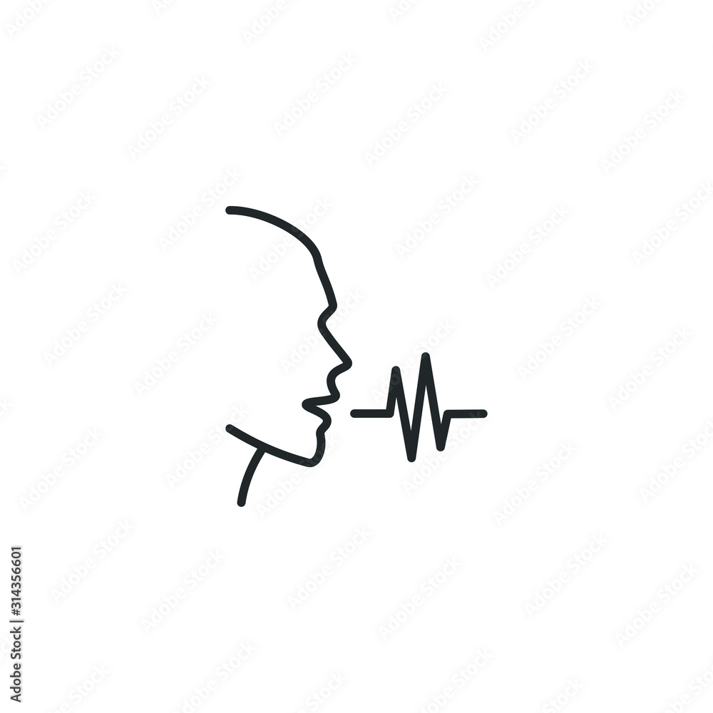 Fototapete Voice recognition concept. Voice control icon template color editable. Voice recognition symbol vector sign isolated on white background illustration for graphic and web design.