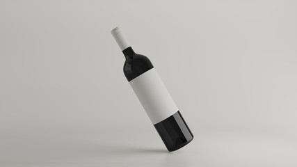 Wine bottle mock up. 3D render illustration for mock up and commercials.