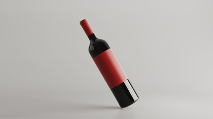 Wine bottle mock up. 3D render illustration for mock up and commercials.