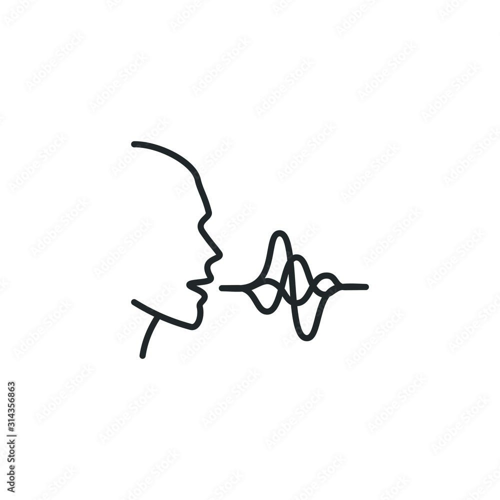 Leinwandbilder Voice recognition concept. Voice control icon template color editable. Voice recognition symbol vector sign isolated on white background illustration for graphic and web design.