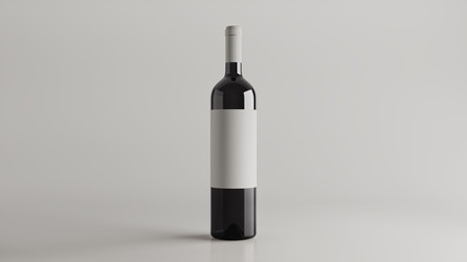 Wine bottle mock up. 3D render illustration for mock up and commercials.