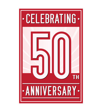50 years logo design template. Anniversary vector and illustration.