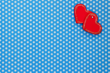 Greeting card with two hearts