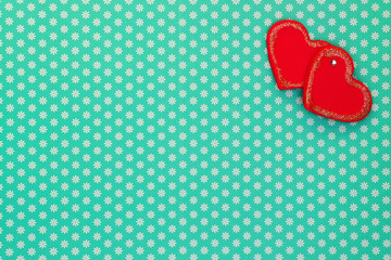 Greeting card with two hearts