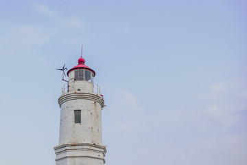 Lighthouse Egersheld on a summer evening in Vladivostok in the far east of Russia