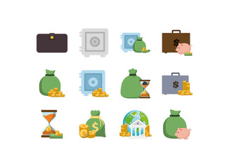 Isolated money icon set vector design