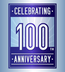 100 years logo design template. Anniversary vector and illustration.