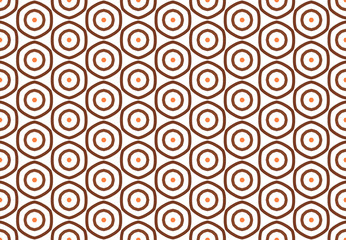 Seamless geometric pattern design illustration. Background texture. In brown, orange colors on white background.