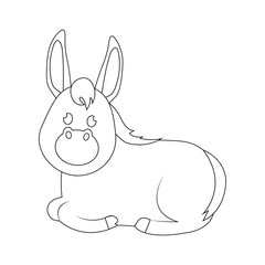 Isolated cute donkey