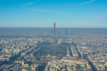 View of Paris where you can see air pollution