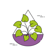 tropical plants in wall pot flat fill