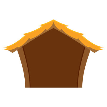 recommend clip art: Isolated wooden manger hut
