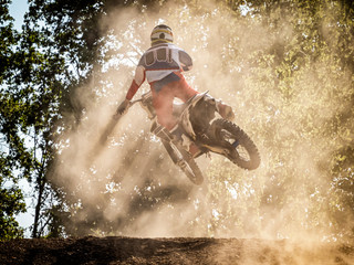 Motocross scene on a trail