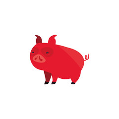 Isolated chinese pig vector design