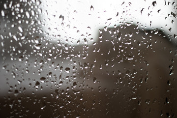 water drops on glass