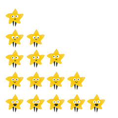 Cartoon funny stars from one to five