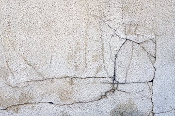 Cracks on weathered wall.