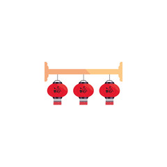 Isolated chinese lamps vector design