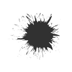 Black ink paint drop or spot. grunge splash texture. Stock Vector illustration isolated on white background.