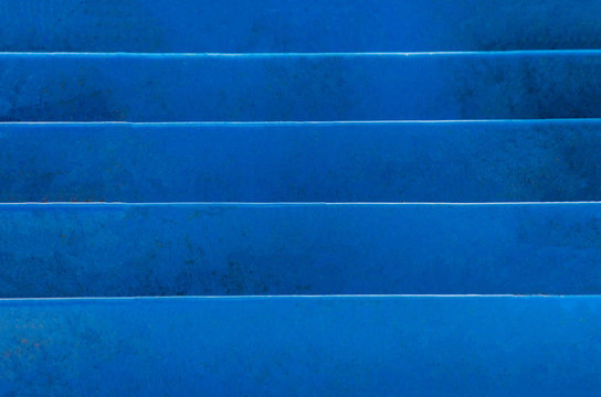 blue metal stairs background. blue horizon lines.
