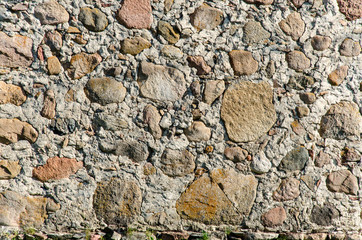 wall of stone. ruined medieval castle. empty surface background