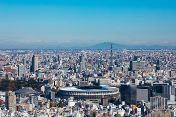 (東京都-都市風景)ラウンジから望む外苑側風景１