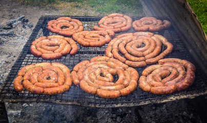 Barbecue, grilled sausages , traditional argentine cuisine