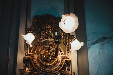 Old candlestick, elegant candlestick in an old house.