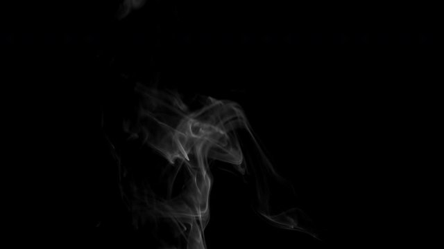 Abstract Forms Of Smoke On Black Background.