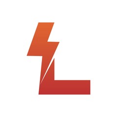 Letter L thunder power shape logo icon. Electrical Icon logo concept