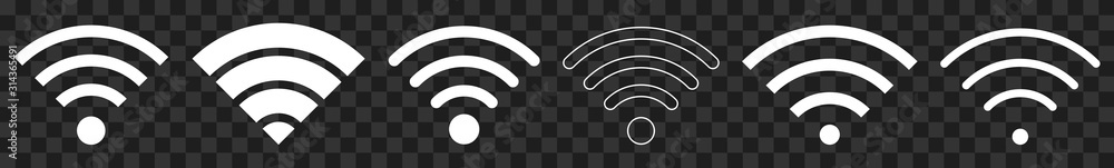 Poster wireless white | internet connection | signal icon | transparent variations