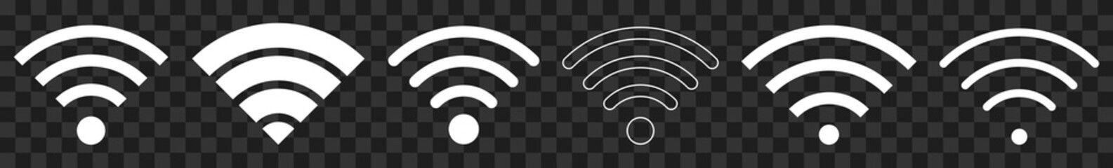 Wireless White | Internet Connection | Signal Icon | Transparent Variations