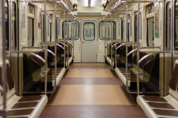 empty subway vagon rush hour no passengers