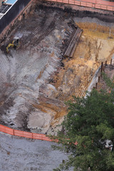 Elevated view of construction site.