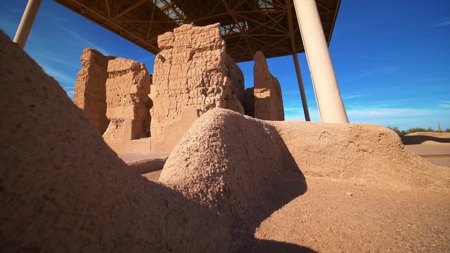 Casa Grande Ruins National Monument contains the structural ruins of a group of ancient Pueblo native american indians