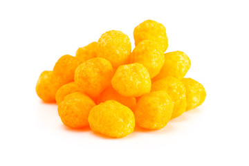 Cheese Covered Balls Isolated on a White Background