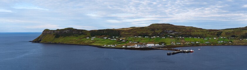 Fototapeta na wymiar Panoramic view over the coasts of Scotland