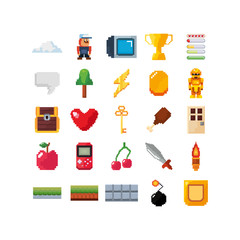 Isolated videogame icon set vector design
