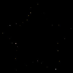 Gold Glitter Stars. Luxury Shiny Confetti.