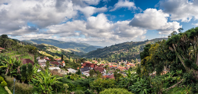 Panoramic view of Colonia Tovar. German Settlement. Aragua State, Venezuela