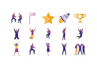 Isolated businesspeople set vector design