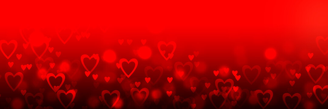 Red Valentine Background With Hearts