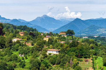 View of Old Town Citta Alta of Bergamo, Italy