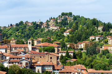 Fototapeta na wymiar View of Old Town Citta Alta of Bergamo, Italy