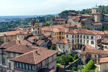 View of Old Town Citta Alta of Bergamo, Italy