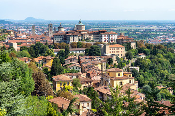View of Old Town Citta Alta of Bergamo, Italy