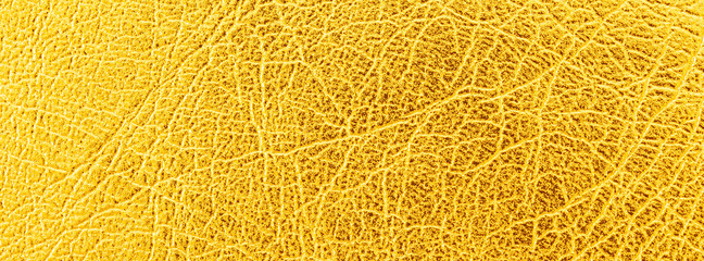 close up shot of bright gold leather texture for banner background