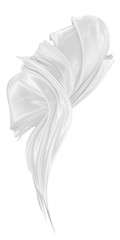 Abstract background of white wavy silk or satin. 3d rendering image.